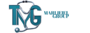 Business logo and Marlieiel Group Block letters of T MG with a stethescope around it